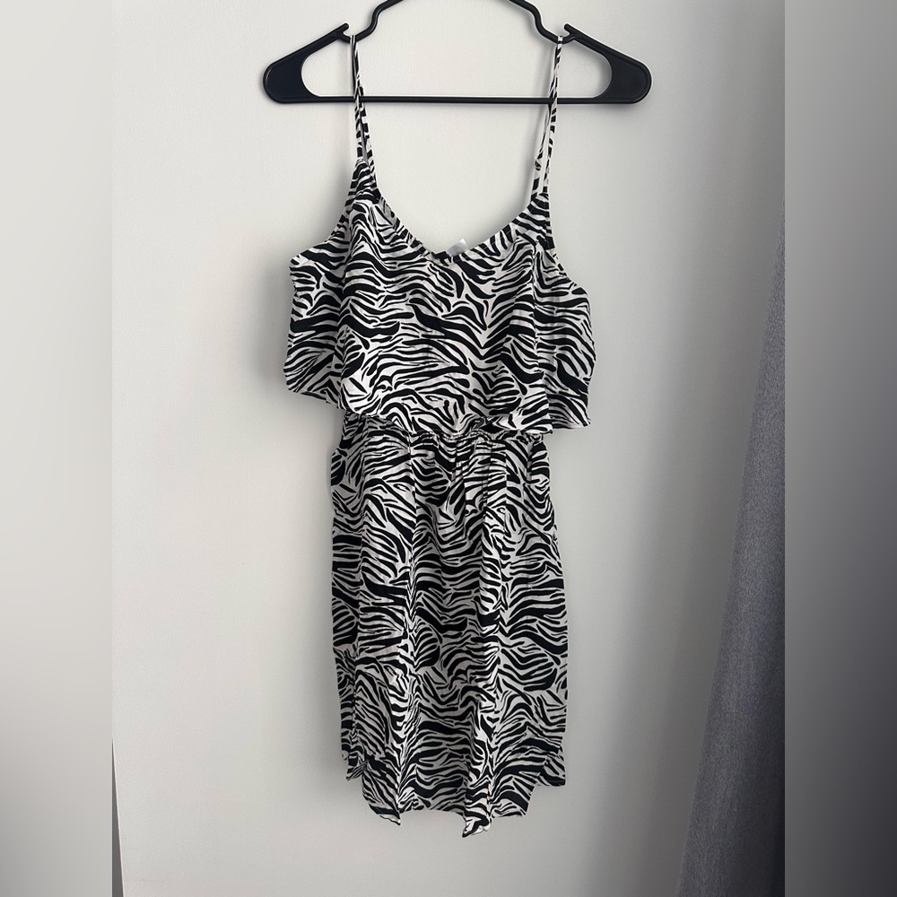H&M Black and White Zebra Pattern Dress